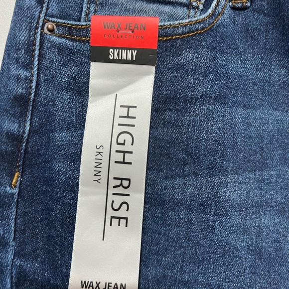 Wax Jean High-Rise Dark Blue Distressed Jeans - Picture 3 of 9